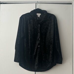 Bocoo Classic vintage Black crushed Velvet top